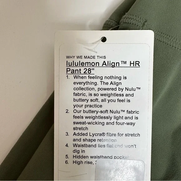 Lululemon | Align High Rise Legging 28 inch Inseam | Green Twill - Picture 6 of 10